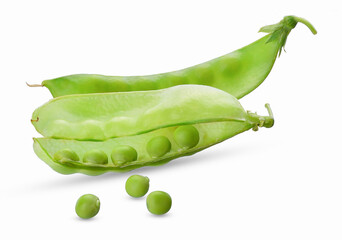 Snow peas isolated on white background