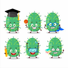 Fototapeta na wymiar School student of zygote virus cartoon character with various expressions