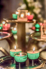 candles and christmas decorations