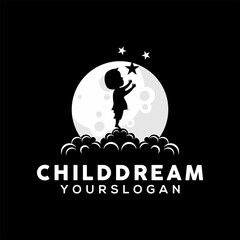 Child dream logo design illustration vector