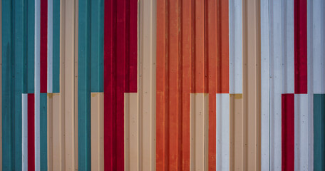 colorful painted corrugated sheet metal texture