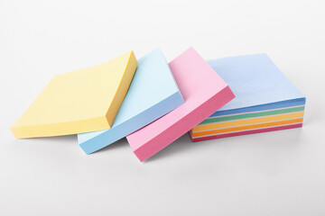 Colorful sticky notes on white background
