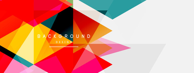 Color triangles composition, geometric abstract background. Techno or business concept, pattern for wallpaper, banner, background, landing page