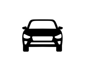 Car icon. Simple vector automobile front view.