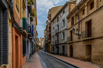 Fototapeta na wymiar streets in the historic old town of Zaragoza, Spain