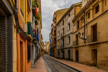 Fototapeta na wymiar streets in the historic old town of Zaragoza, Spain