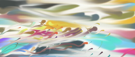 Abstract painting watercolor sperm cell art colorful beginning birthday.