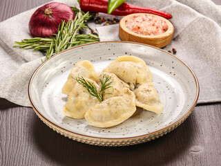 Varenyky dumplings with mashed potato