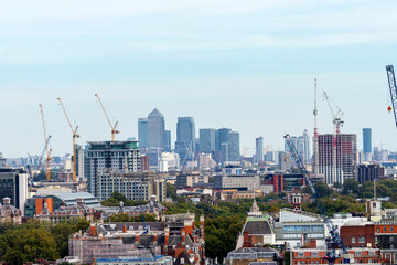 London skyline, air view