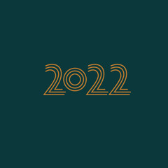 2022 Happy New Year  Vector illustration on white background