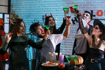 People having fun at Halloween party