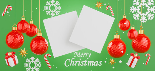 frame or poster with merry christmas and happy new year concept for your product display
