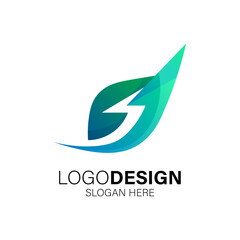 Fototapeta na wymiar leafs and organic logo design