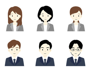 Fototapeta premium スーツを着た男性と女性のアイコン 背景なし