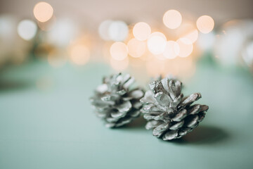 christmas decoration on a blue background. newyear