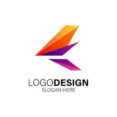 Airplane wing logo design template