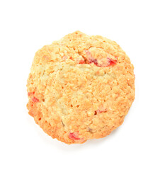 Tasty cranberry cookie isolated on white background