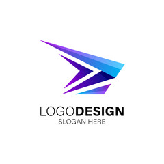 Airplane wing logo design template