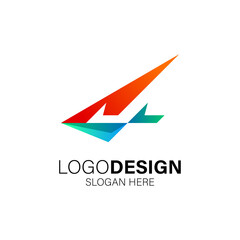 Airplane wing logo design template