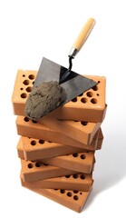 Stack of Bricks with Trowel