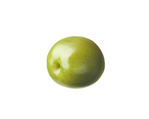 Delicious fresh green olive isolated on white