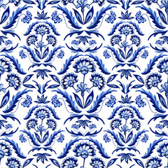 Watercolor illustration blue wallpapers pattern