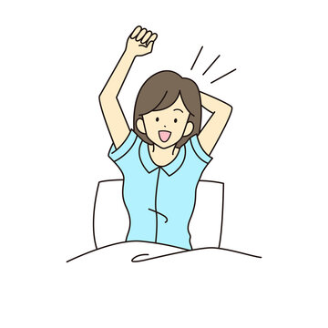 recommend clip art: 目覚めのいい女性