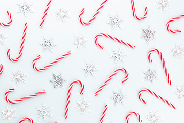 Red and white striped hard candy cane.