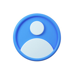 User icon 3d render.