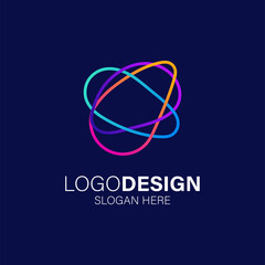 Abstract gradient technology and motion logo design