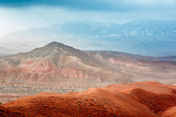 Red Mountains Boguty. Kazakhstan. Martian landscapes