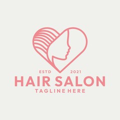 Modern Line art Beauty Hair Salon Vector
