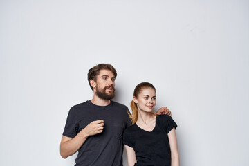 Obraz premium married couple socializing together posing fashion studio lifestyle