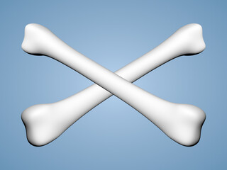 Crossed bones on background. 3d Illustration.
