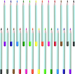 A set of watercolor pencils in basic colors. Pencils for drawing.