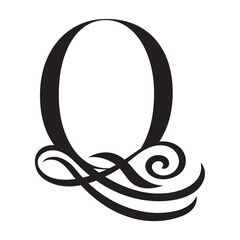 Q, Capital letters in the style of Arabic script. Templates for creating logos, monograms, emblems. To decorate text in the old style.