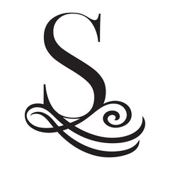 Obraz premium S, Capital letters in the style of Arabic script. Templates for creating logos, monograms, emblems. To decorate text in the old style.