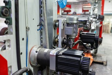 Fototapeta premium Industrial factory in mechanical engineering for the manufacture - interior of a production hall