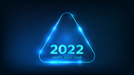 2022 Happy New Year neon background