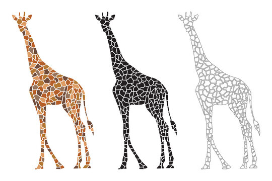 Decorative Giraffe Tiles Art Vector Graphic Design Template
