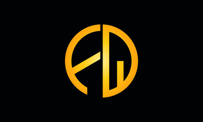 Alphabet fq OR qf monogram abstract emblem vector logo template