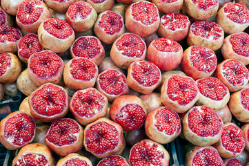 Cut pomegranate stock photo