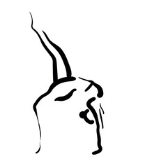 concise drawings depicting yoga poses