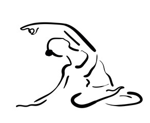 Naklejka premium concise drawings depicting yoga poses
