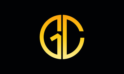 Alphabet gc OR cg monogram abstract emblem vector logo template