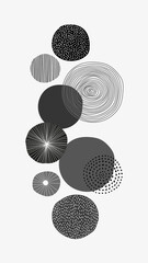 Black round patterned background illustration