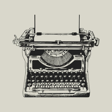 Retro typewriter logo business corporate identity illustration