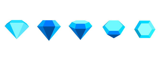 Diamonds. View from different sides and from different angles
