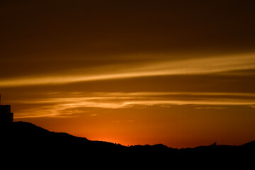 sunset over the mountain