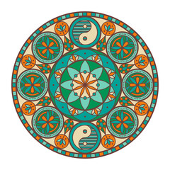 Colorful decorative mandala on white background